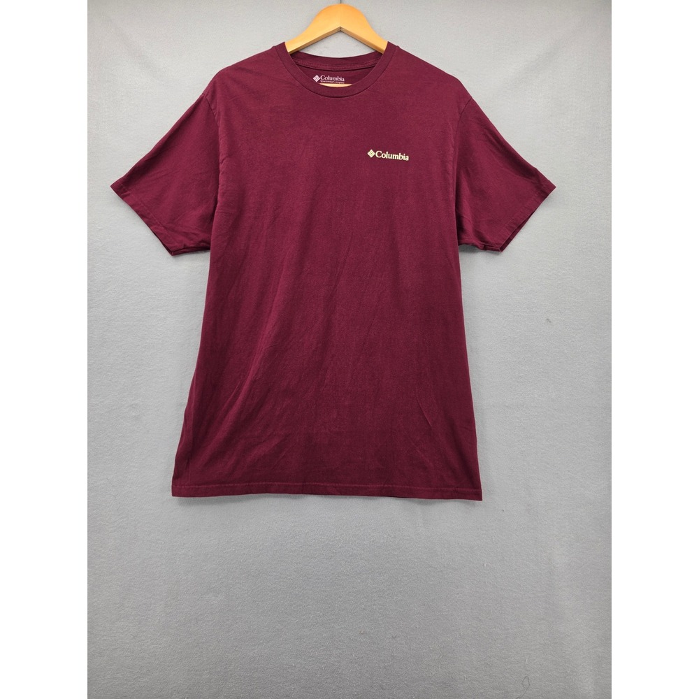 Columbia Sportswear Glow in the Dark Buffalo Graphic Tee Mens Large Maroon